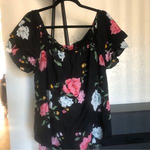 Old Navy Floral Cold-Shoulder Blouse